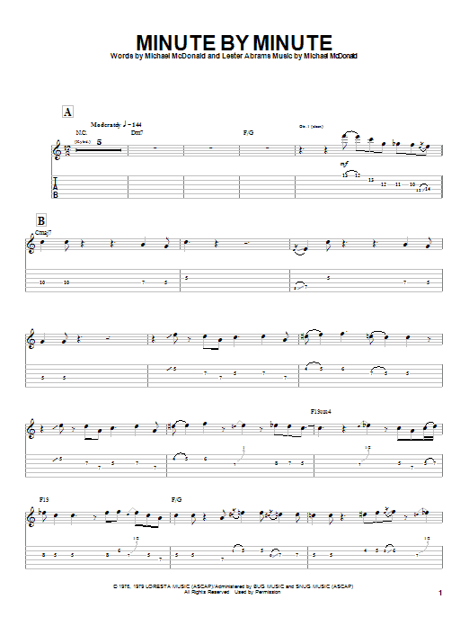 Learn to play The Doobie Brothers Minute By Minute sheet music for Guitar Tab in minutes. The Doobie Brothers Minute By Minute sheet music preview music notes and score for Guitar Tab including 6 page(s)