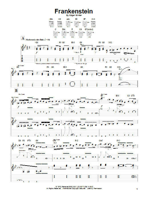 Learn to play The Edgar Winter Group Frankenstein sheet music for Piano, Vocal & Guitar (Right-Hand Melody) in minutes. The Edgar Winter Group Frankenstein sheet music preview music notes and score for Piano, Vocal & Guitar (Right-Hand Melody) including 6 page(s)