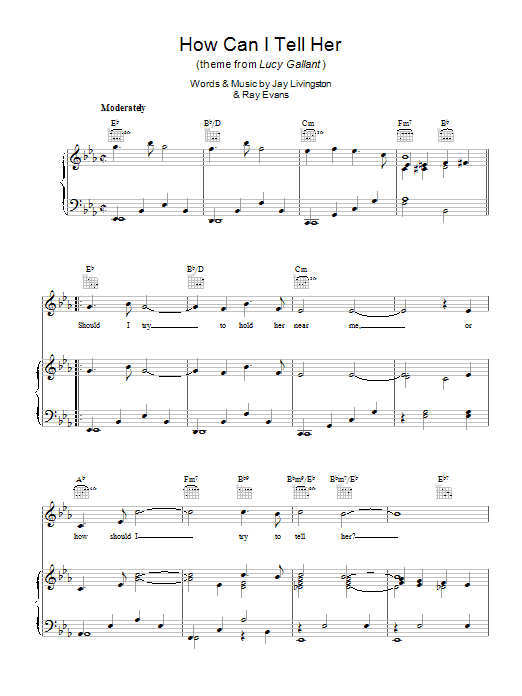 Learn to play The Four Freshmen How Can I Tell Her (theme from Lucy Gallant) sheet music for Piano, Vocal & Guitar (Right-Hand Melody) in minutes. The Four Freshmen How Can I Tell Her (theme from Lucy Gallant) sheet music preview music notes and score for Piano, Vocal & Guitar (Right-Hand Melody) including 4 page(s)