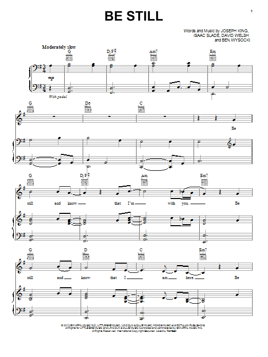 The Fray "Be Still" Sheet Music & Chords | Download 4-Page.