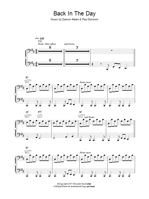 Learn to play The Good, the Bad & the Queen Back In The Day sheet music for Piano, Vocal & Guitar in minutes. The Good, the Bad & the Queen Back In The Day sheet music preview music notes and score for Piano, Vocal & Guitar including 6 page(s)
