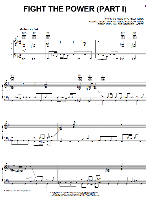 Learn to play The Isley Brothers Fight The Power 'Part 1' sheet music for Bass Guitar Tab in minutes. The Isley Brothers Fight The Power 'Part 1' sheet music preview music notes and score for Bass Guitar Tab including 7 page(s)