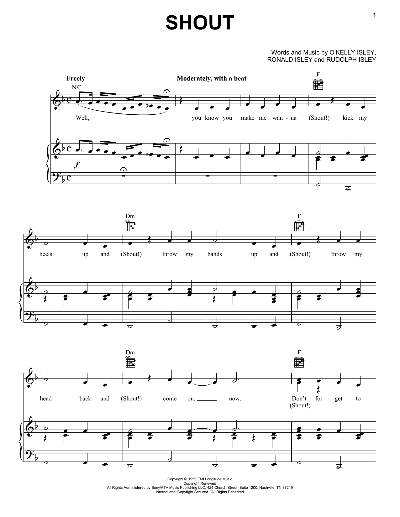 Learn to play The Isley Brothers Shout sheet music for Easy Guitar in minutes. The Isley Brothers Shout sheet music preview music notes and score for Easy Guitar including 4 page(s)