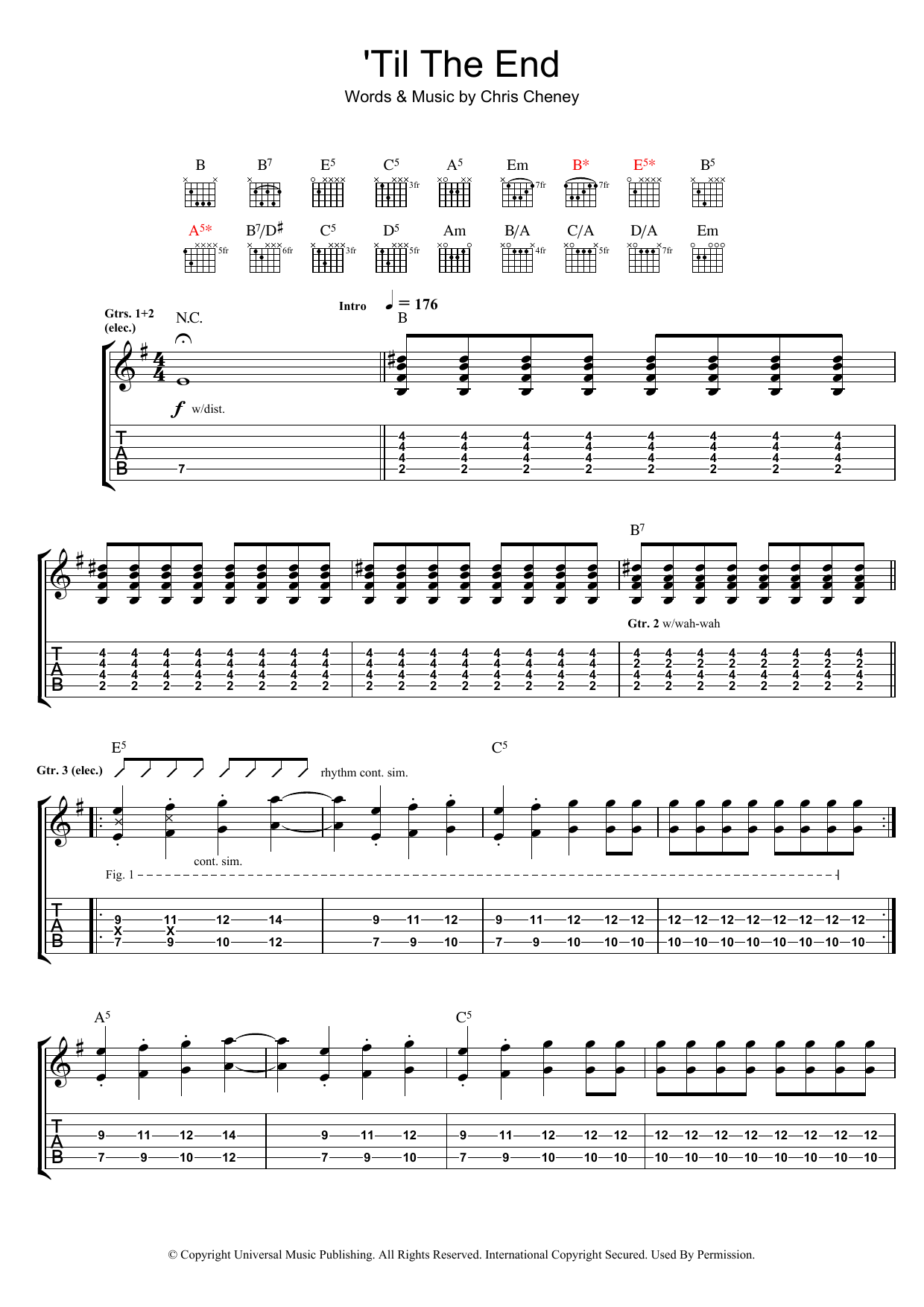 Learn to play The Living End 'Til The End sheet music for Guitar Tab in minutes. The Living End 'Til The End sheet music preview music notes and score for Guitar Tab including 8 page(s)