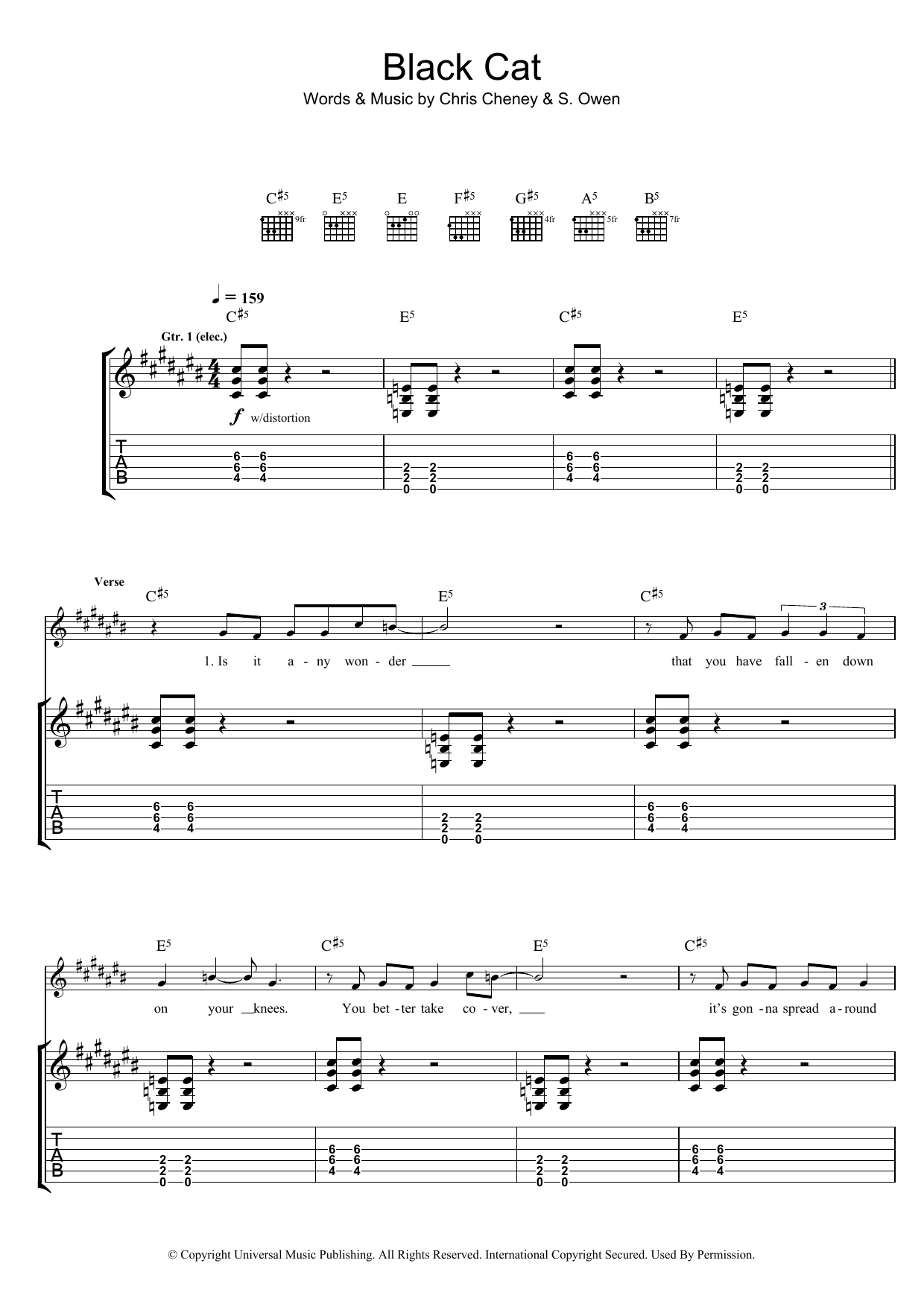 Learn to play The Living End Black Cat sheet music for Guitar Tab in minutes. The Living End Black Cat sheet music preview music notes and score for Guitar Tab including 8 page(s)
