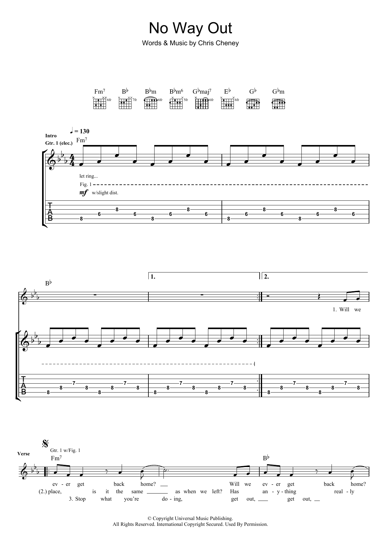 Learn to play The Living End No Way Out sheet music for Guitar Tab in minutes. The Living End No Way Out sheet music preview music notes and score for Guitar Tab including 3 page(s)