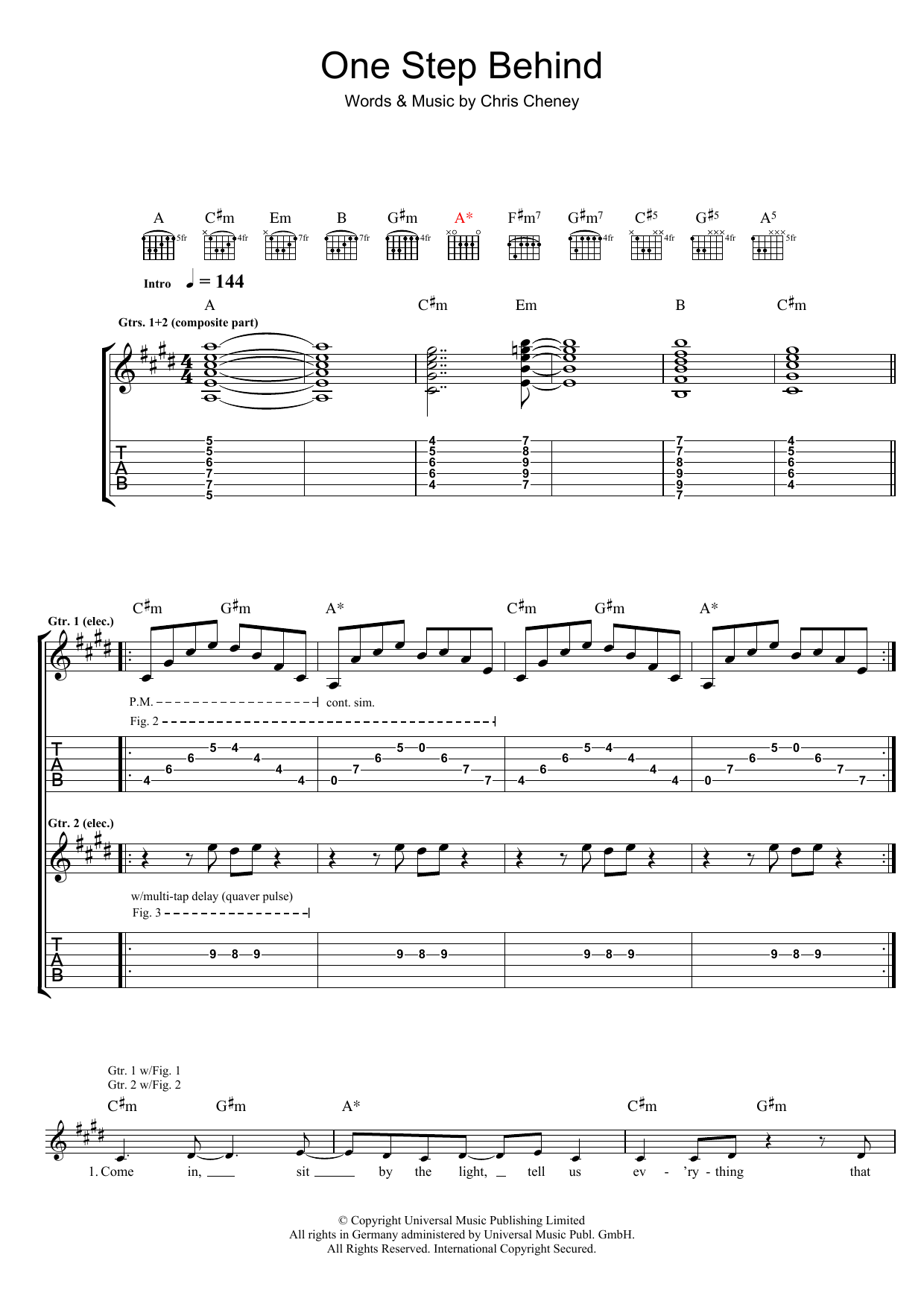 Learn to play The Living End One Step Behind sheet music for Guitar Tab in minutes. The Living End One Step Behind sheet music preview music notes and score for Guitar Tab including 7 page(s)
