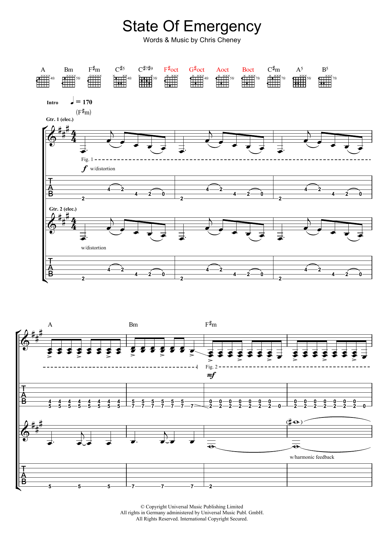 Learn to play The Living End State Of Emergency sheet music for Guitar Tab in minutes. The Living End State Of Emergency sheet music preview music notes and score for Guitar Tab including 8 page(s)