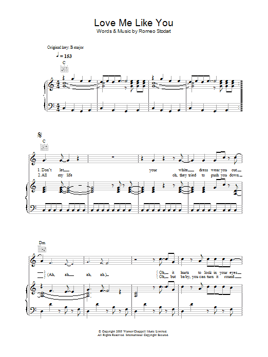 The Magic Numbers Love Me Like You sheet music preview music notes and score for Piano, Vocal & Guitar (Right-Hand Melody) including 7 page(s)