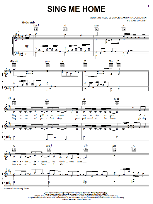 Learn to play The Martins Sing Me Home sheet music for Piano, Vocal & Guitar (Right-Hand Melody) in minutes. The Martins Sing Me Home sheet music preview music notes and score for Piano, Vocal & Guitar (Right-Hand Melody) including 4 page(s)