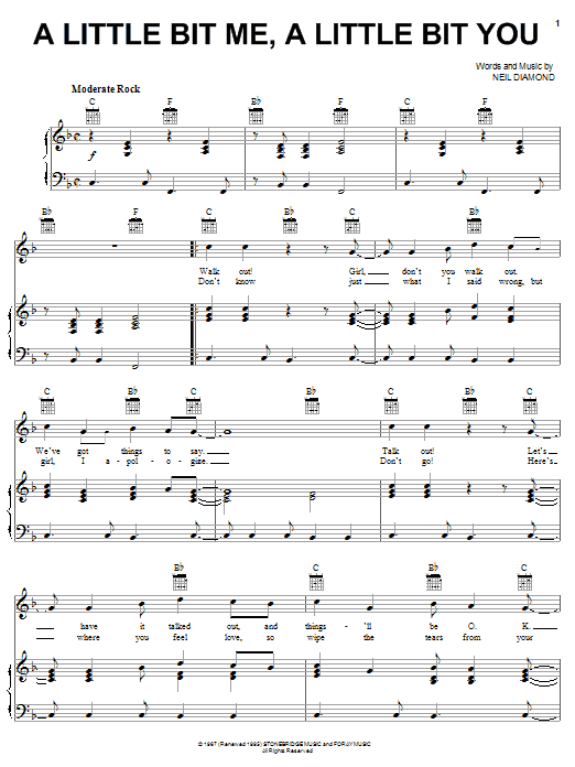 Learn to play The Monkees A Little Bit Me, A Little Bit You sheet music for E-Z Play Today in minutes. The Monkees A Little Bit Me, A Little Bit You sheet music preview music notes and score for E-Z Play Today including 2 page(s)