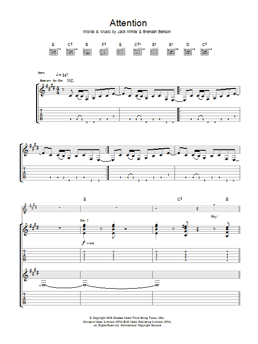 Learn to play The Raconteurs Attention sheet music for Guitar Tab in minutes. The Raconteurs Attention sheet music preview music notes and score for Guitar Tab including 8 page(s)