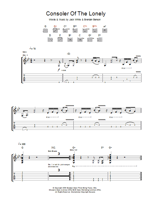 Learn to play The Raconteurs Consoler Of The Lonely sheet music for Guitar Tab in minutes. The Raconteurs Consoler Of The Lonely sheet music preview music notes and score for Guitar Tab including 7 page(s)