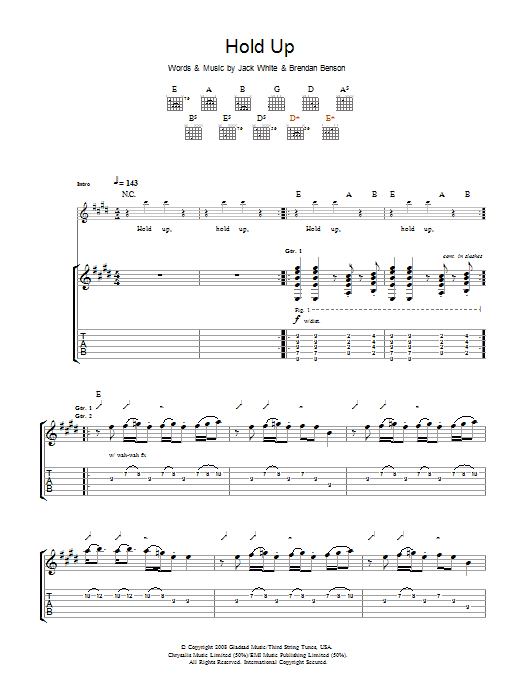 Learn to play The Raconteurs Hold Up sheet music for Guitar Tab in minutes. The Raconteurs Hold Up sheet music preview music notes and score for Guitar Tab including 6 page(s)