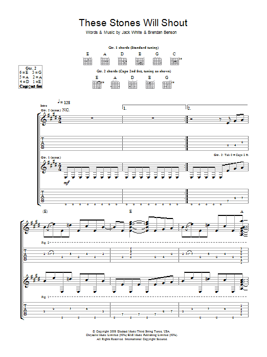 Learn to play The Raconteurs These Stones Will Shout sheet music for Guitar Tab in minutes. The Raconteurs These Stones Will Shout sheet music preview music notes and score for Guitar Tab including 8 page(s)
