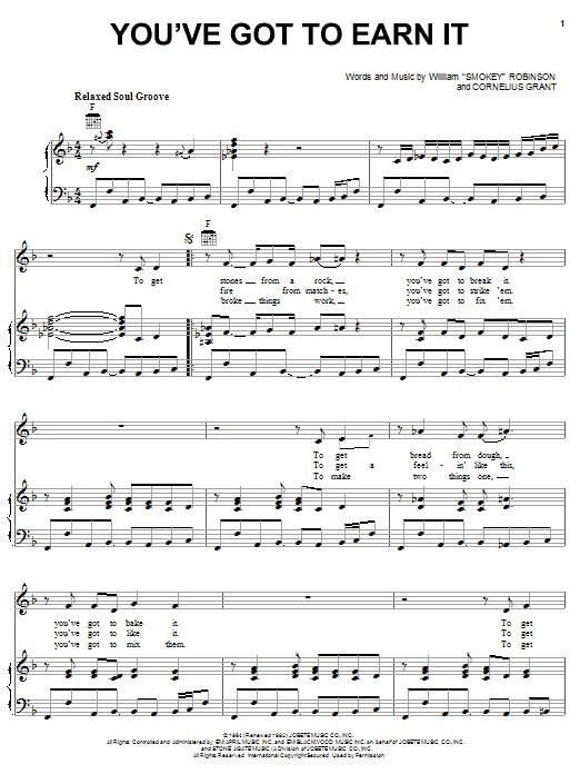 Learn to play The Staple Singers You've Got To Earn It sheet music for Piano, Vocal & Guitar (Right-Hand Melody) in minutes. The Staple Singers You've Got To Earn It sheet music preview music notes and score for Piano, Vocal & Guitar (Right-Hand Melody) including 4 page(s)