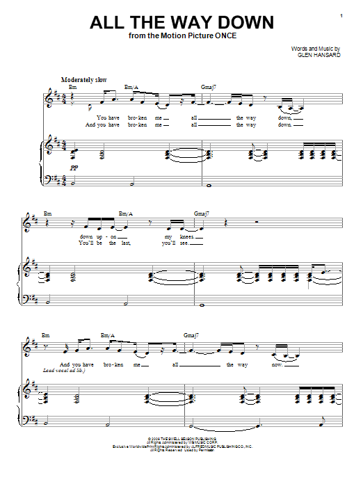 Learn to play The Swell Season All The Way Down sheet music for Piano & Vocal in minutes. The Swell Season All The Way Down sheet music preview music notes and score for Piano & Vocal including 4 page(s)