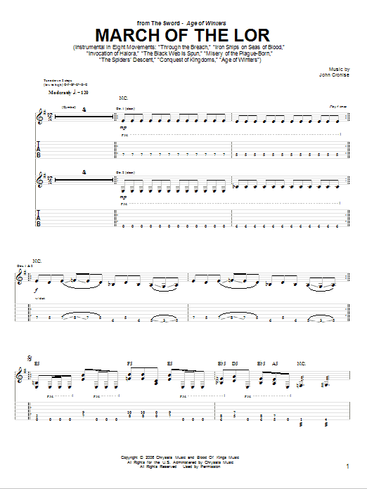 Learn to play The Sword March Of The Lor sheet music for Guitar Tab in minutes. The Sword March Of The Lor sheet music preview music notes and score for Guitar Tab including 7 page(s)