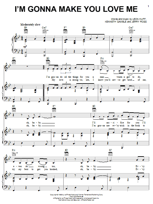 Learn to play The Temptations I'm Gonna Make You Love Me sheet music for Piano, Vocal & Guitar (Right-Hand Melody) in minutes. The Temptations I'm Gonna Make You Love Me sheet music preview music notes and score for Piano, Vocal & Guitar (Right-Hand Melody) including 2 page(s)