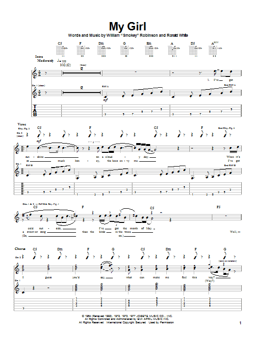 Learn to play The Temptations My Girl sheet music for Piano, Vocal & Guitar (Right-Hand Melody) in minutes. The Temptations My Girl sheet music preview music notes and score for Piano, Vocal & Guitar (Right-Hand Melody) including 5 page(s)