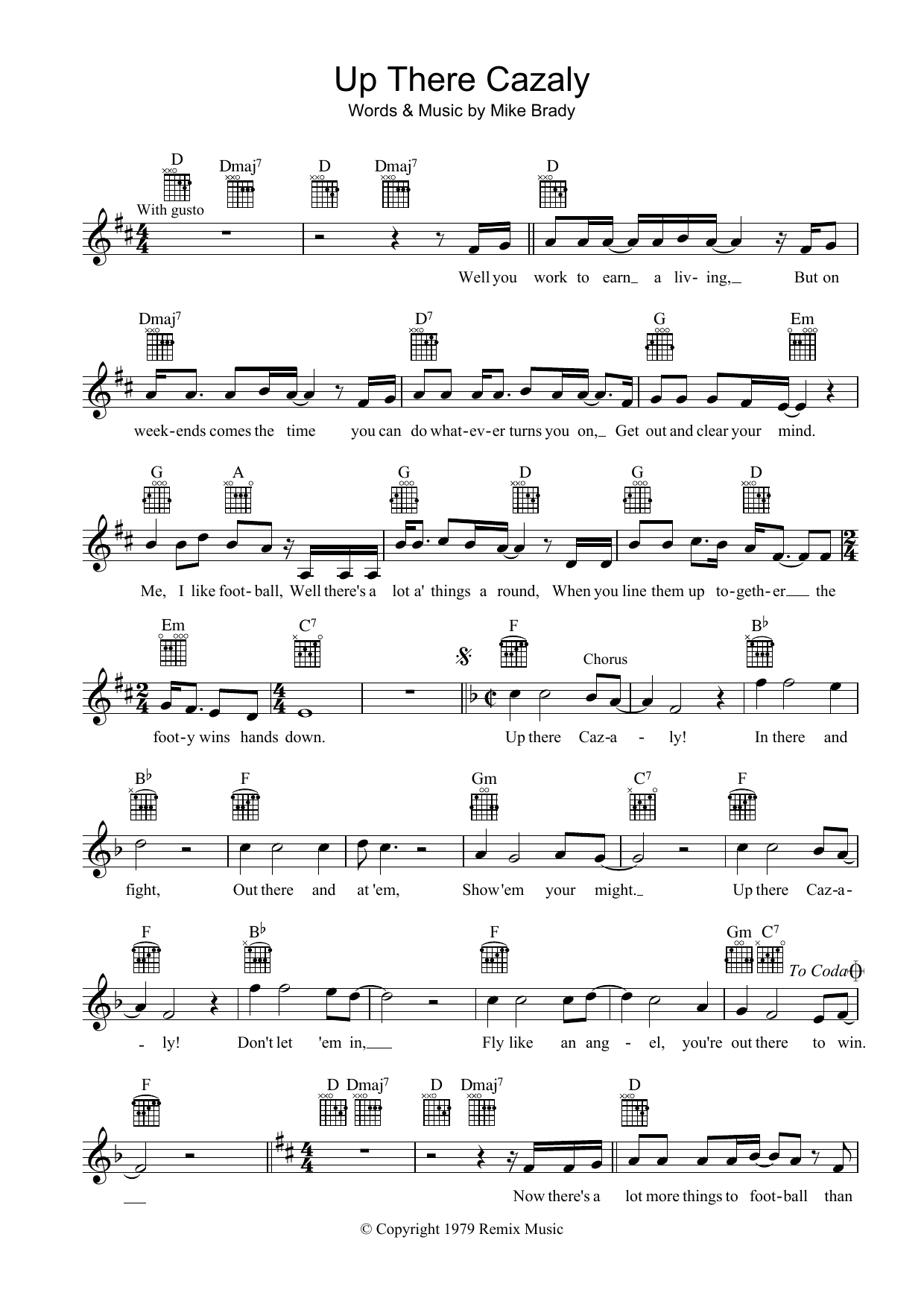 Learn to play The Two-Man Band Up There Cazaly sheet music for Melody Line, Lyrics & Chords in minutes. The Two-Man Band Up There Cazaly sheet music preview music notes and score for Melody Line, Lyrics & Chords including 2 page(s)