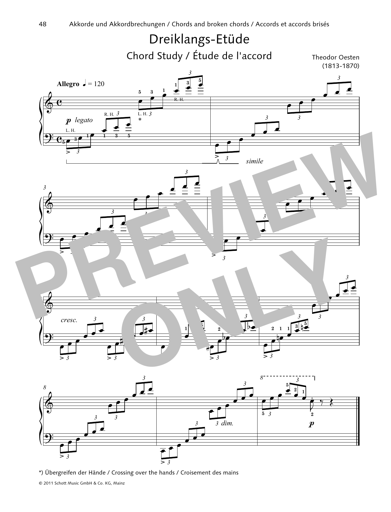 Theodor Oesten Chord Study sheet music, chords, lyrics - Printable PDF for Piano Solo