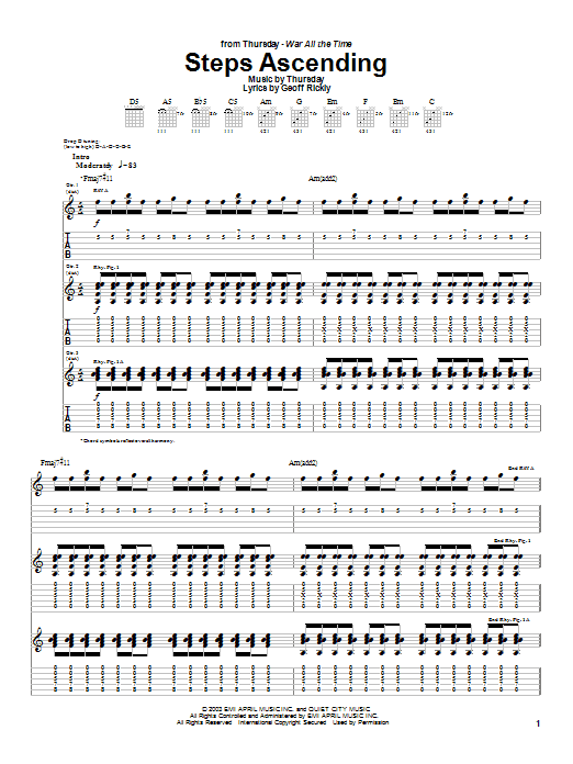 Thursday Steps Ascending sheet music preview music notes and score for Guitar Tab including 11 page(s)