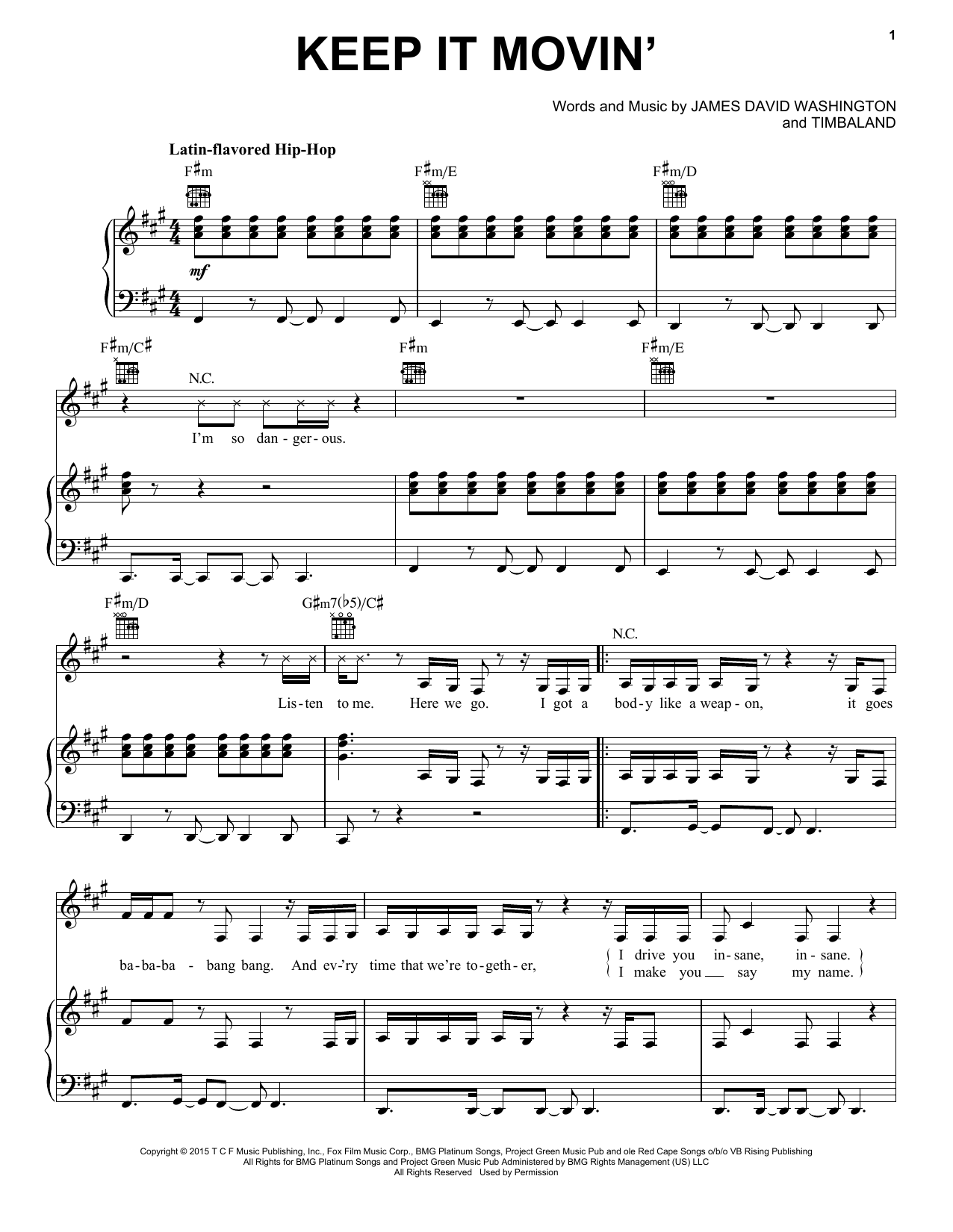 Learn to play Serayah McNeill Keep It Movin' (feat. Yazz) sheet music for Piano, Vocal & Guitar (Right-Hand Melody) in minutes. Serayah McNeill Keep It Movin' (feat. Yazz) sheet music preview music notes and score for Piano, Vocal & Guitar (Right-Hand Melody) including 5 page(s)