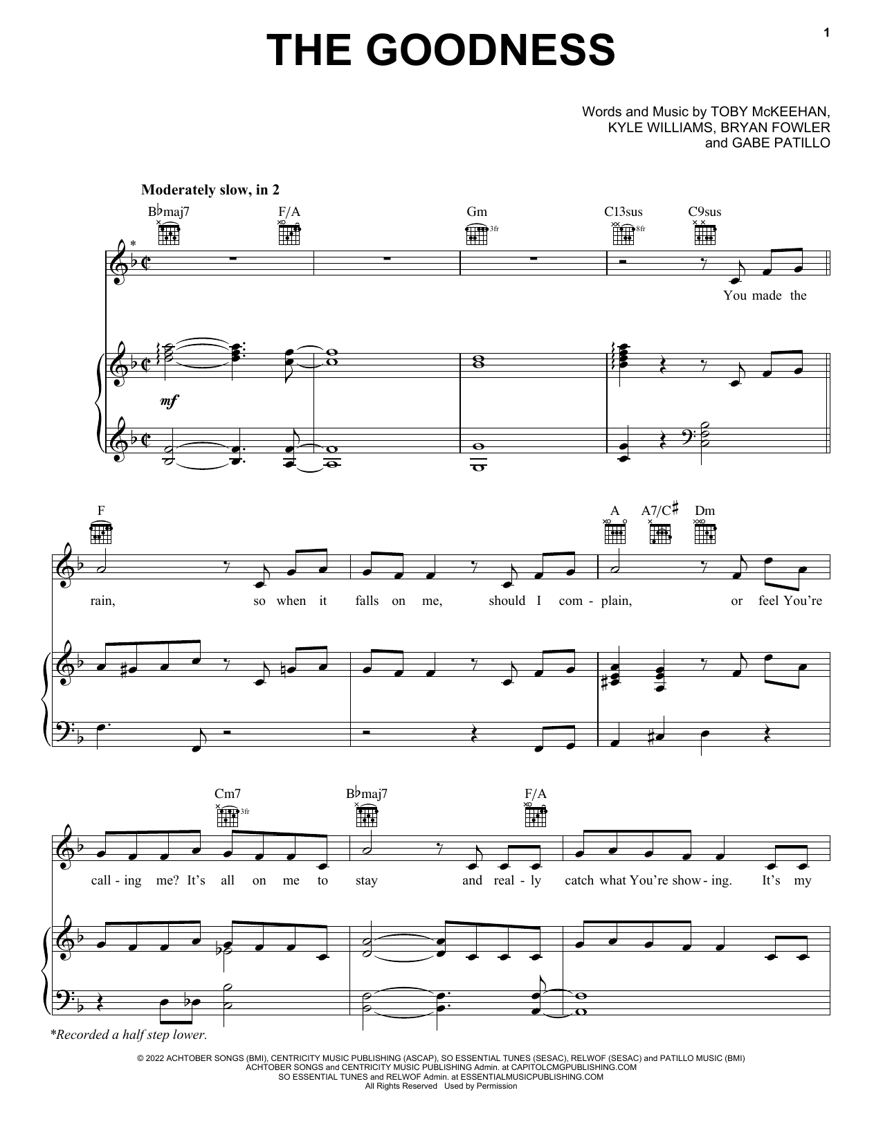 tobyMac The Goodness (feat. Blessing Offor) Sheet Music