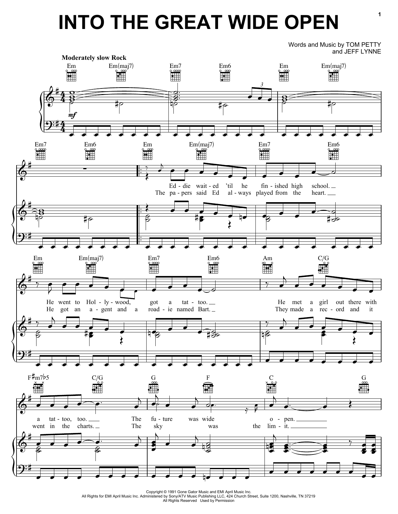 Learn to play Tom Petty And The Heartbreakers Into The Great Wide Open sheet music for Guitar Tab in minutes. Tom Petty And The Heartbreakers Into The Great Wide Open sheet music preview music notes and score for Guitar Tab including 6 page(s)