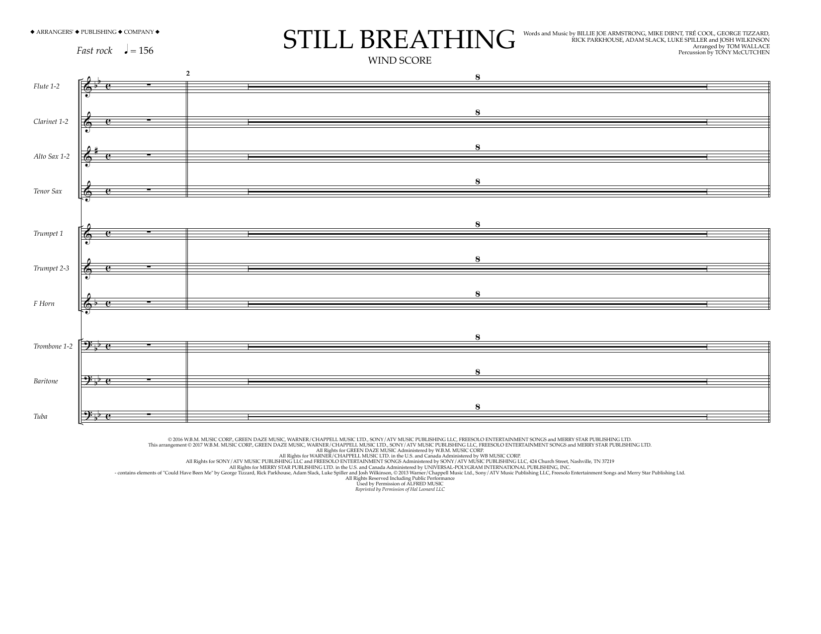 Learn to play Tom Wallace Still Breathing - Wind Score sheet music for Marching Band in minutes. Tom Wallace Still Breathing - Wind Score sheet music preview music notes and score for Marching Band including 7 page(s)
