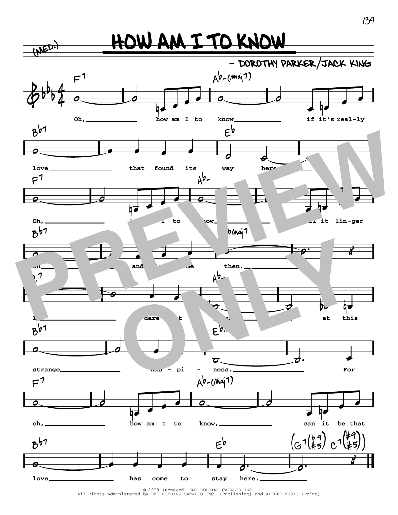 Tommy Dorsey & His Orchestra How Am I To Know (Low Voice) sheet music, chords, lyrics - Printable PDF for Real Book – Melody, Lyrics & Chords