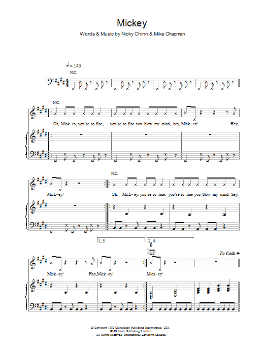 Toni Basil Mickey sheet music preview music notes and score for Violin including 5 page(s)