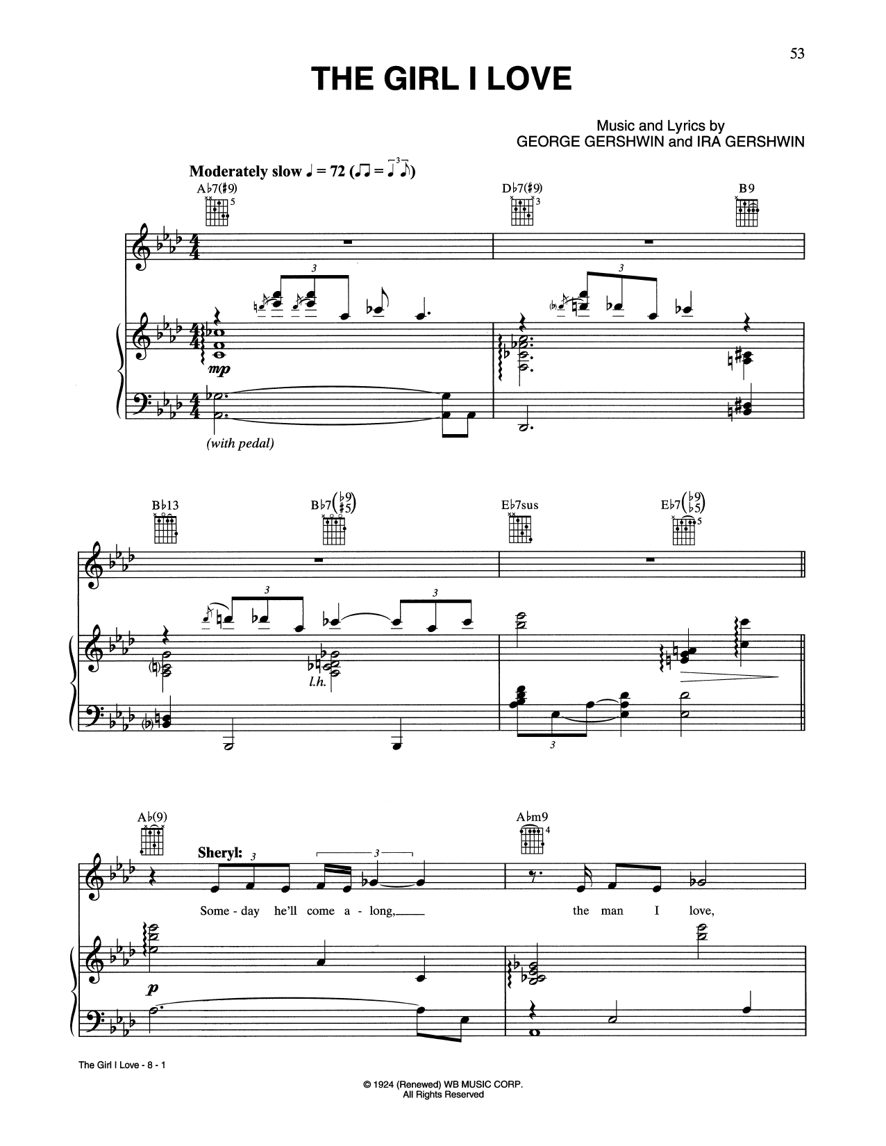 Tony Bennett & Sheryl Crow The Girl I Love sheet music preview music notes and score for Piano, Vocal & Guitar (Right-Hand Melody) including 8 page(s)