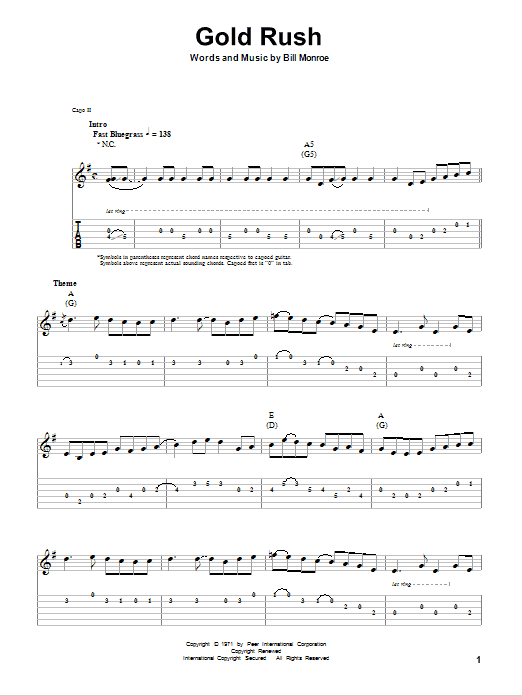 Learn to play Tony Rice Gold Rush sheet music for Guitar Tab in minutes. Tony Rice Gold Rush sheet music preview music notes and score for Guitar Tab including 10 page(s)