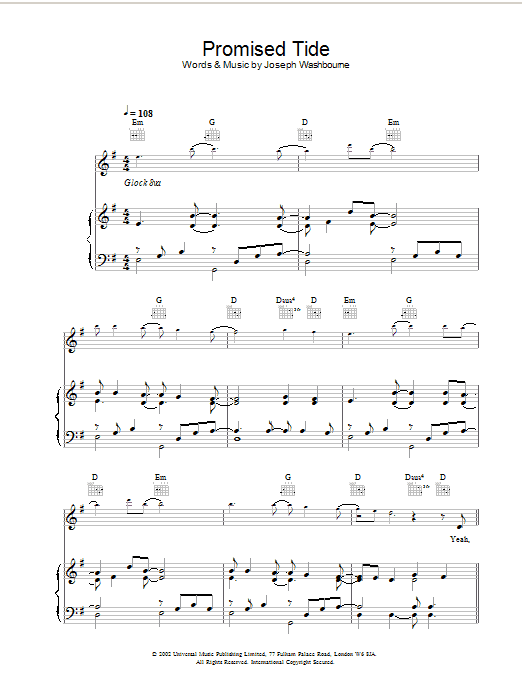 Learn to play Toploader Promised Tide sheet music for Piano, Vocal & Guitar in minutes. Toploader Promised Tide sheet music preview music notes and score for Piano, Vocal & Guitar including 7 page(s)