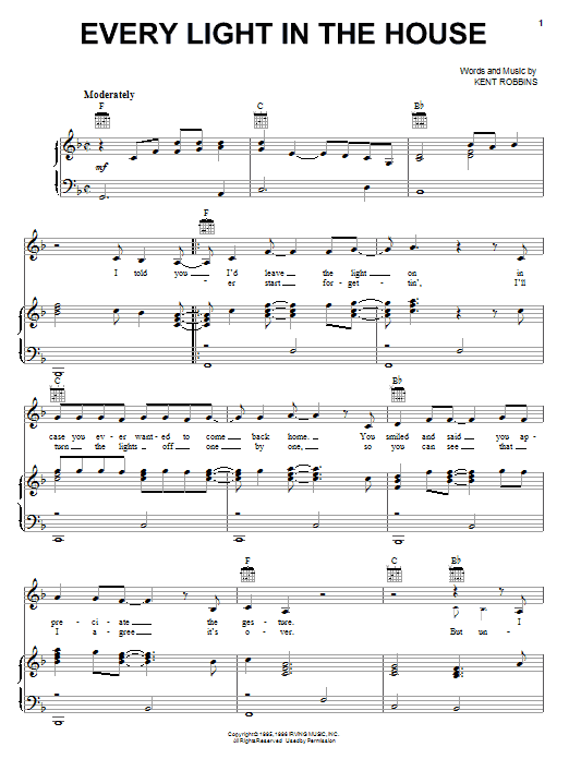 Learn to play Trace Adkins Every Light In The House sheet music for Lyrics & Chords in minutes. Trace Adkins Every Light In The House sheet music preview music notes and score for Lyrics & Chords including 2 page(s)