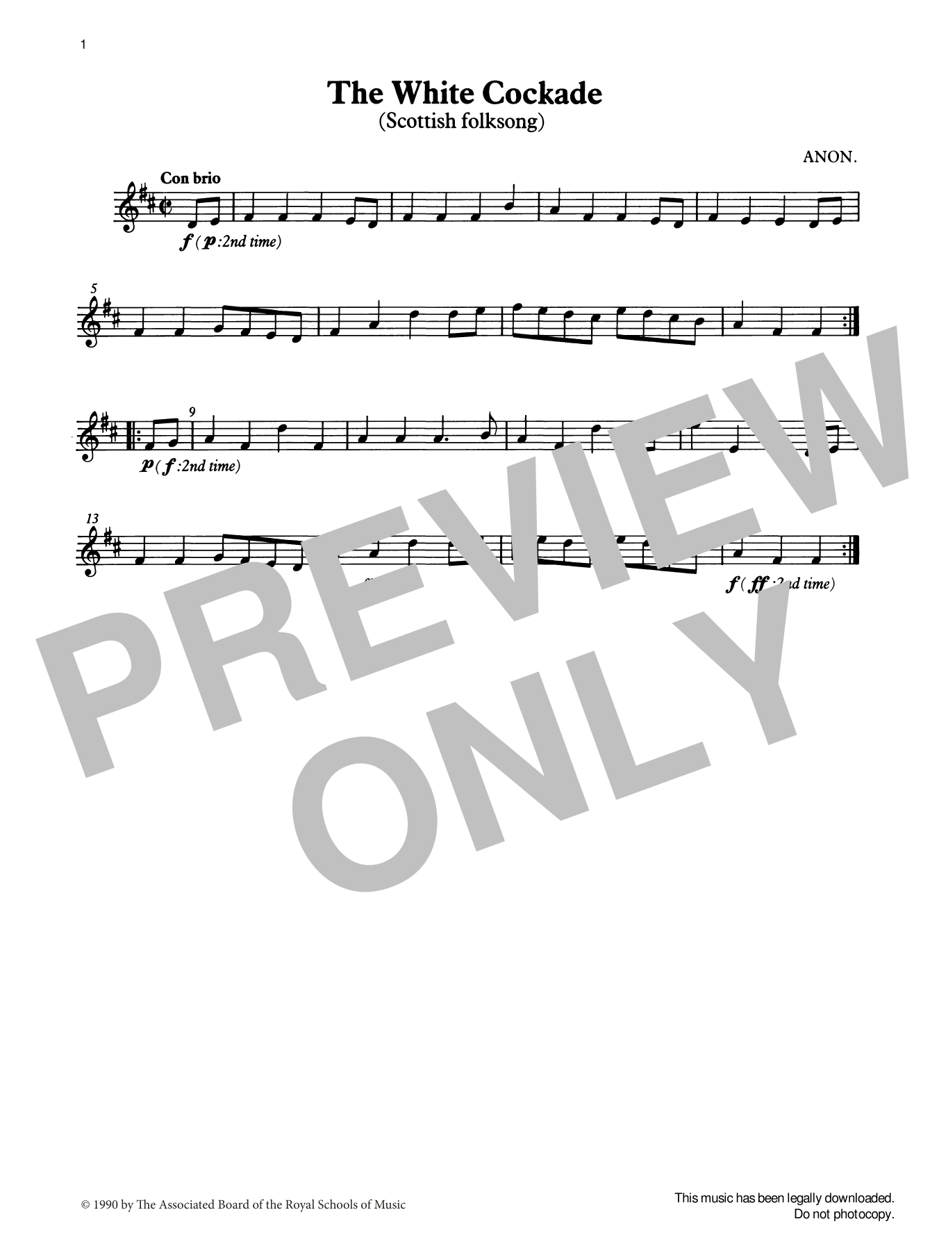 Trad. Scottish The White Cockade from Graded Music for Tuned Percussion, Book II sheet music, chords, lyrics - Printable PDF for Percussion Solo