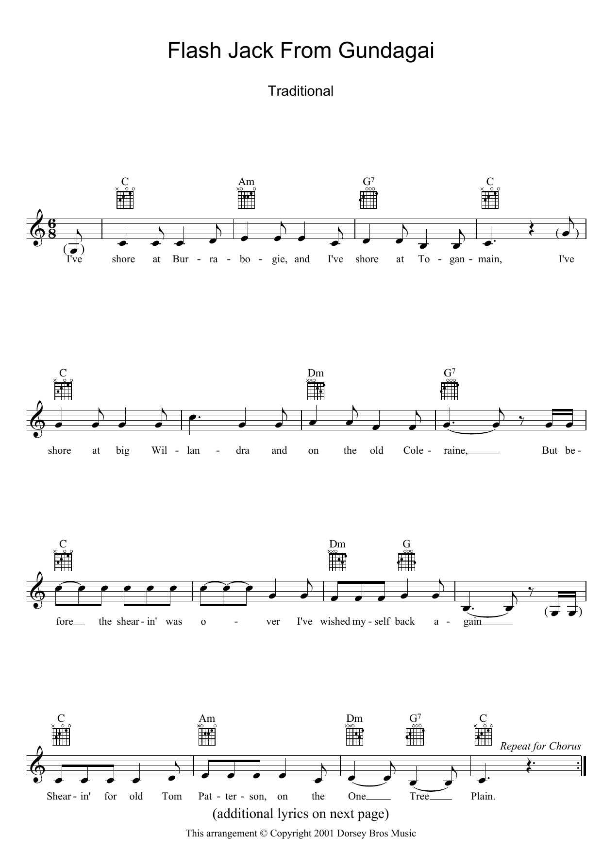 Learn to play Traditional Flash Jack From Gundagai sheet music for Melody Line, Lyrics & Chords in minutes. Traditional Flash Jack From Gundagai sheet music preview music notes and score for Melody Line, Lyrics & Chords including 2 page(s)