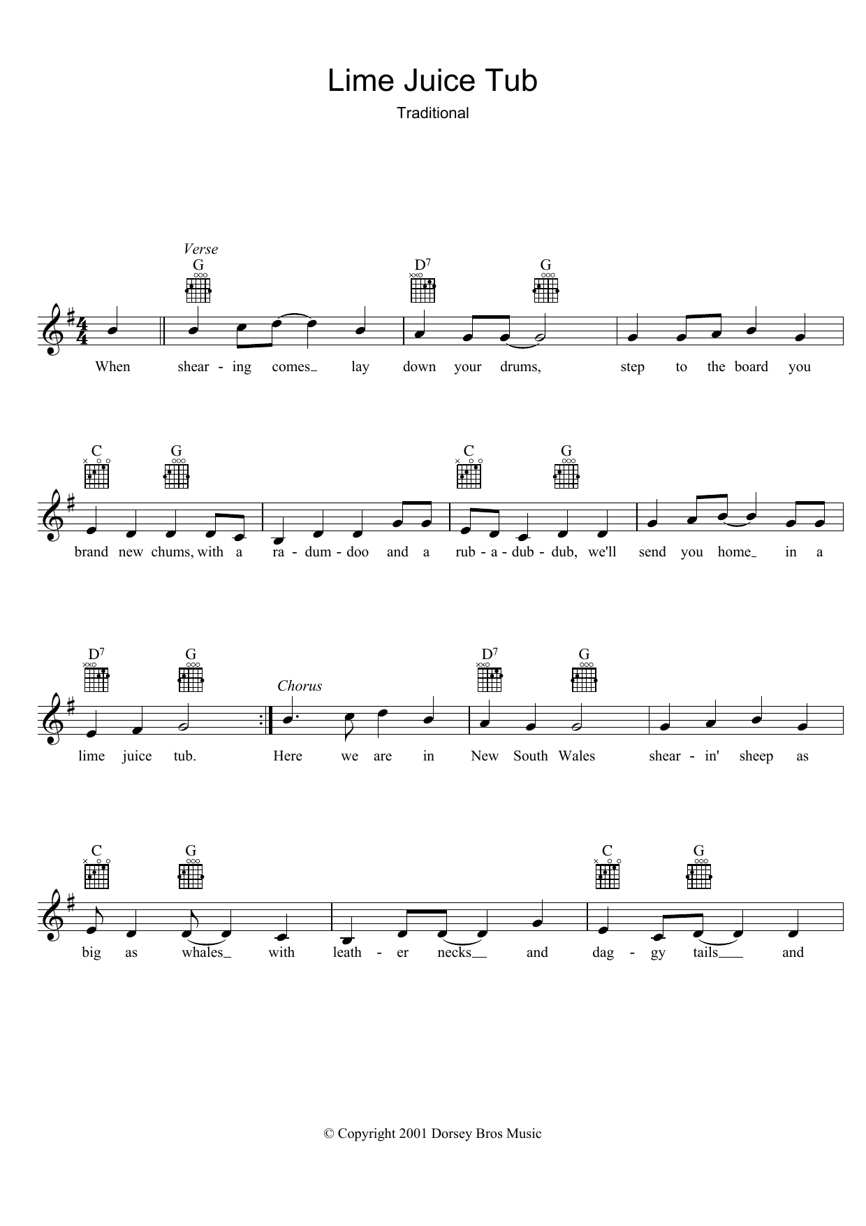 Learn to play Traditional Lime Juice Tub sheet music for Melody Line, Lyrics & Chords in minutes. Traditional Lime Juice Tub sheet music preview music notes and score for Melody Line, Lyrics & Chords including 2 page(s)