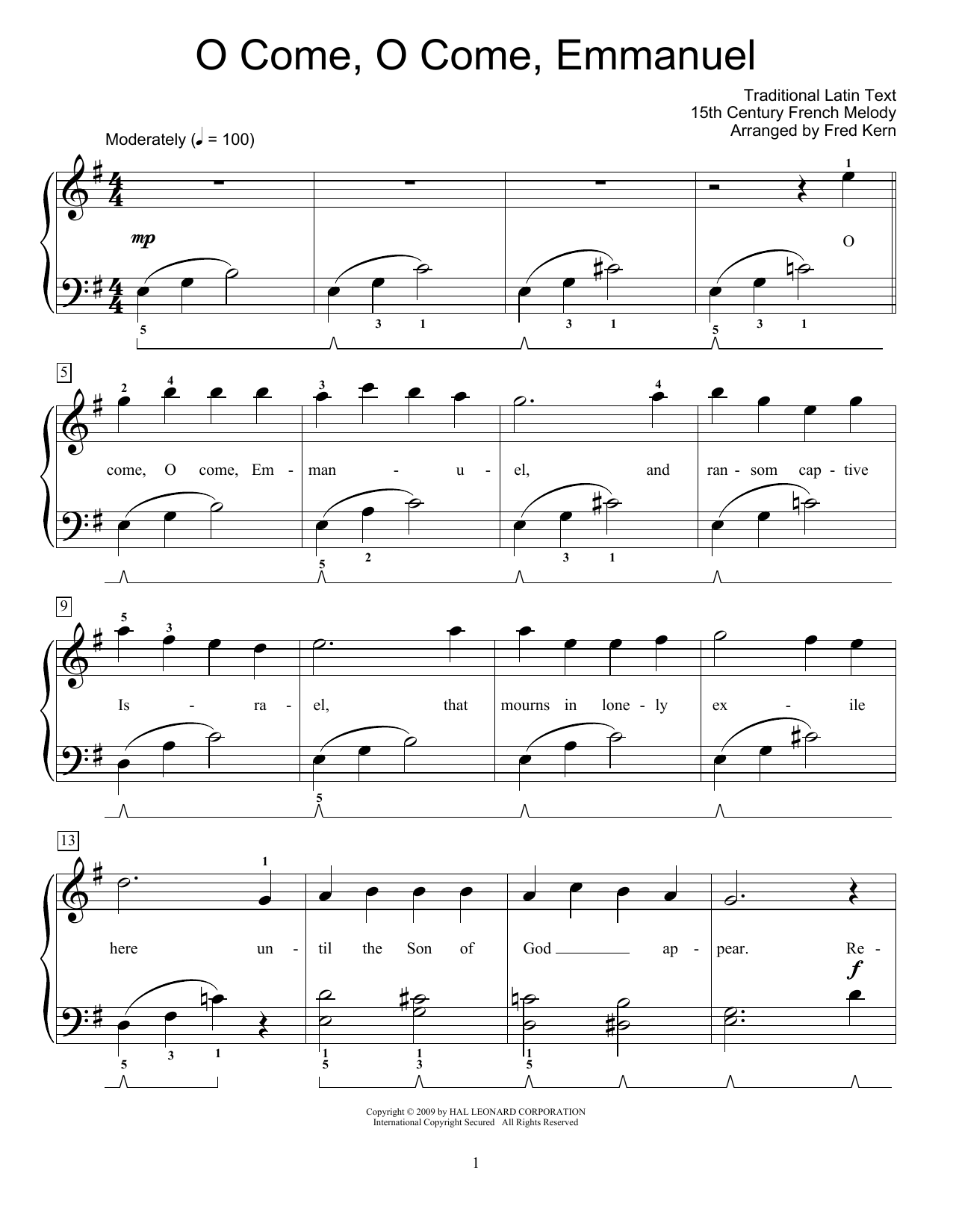 Learn to play Traditional O Come, O Come Emmanuel sheet music for Easy Piano in minutes. Traditional O Come, O Come Emmanuel sheet music preview music notes and score for Easy Piano including 3 page(s)