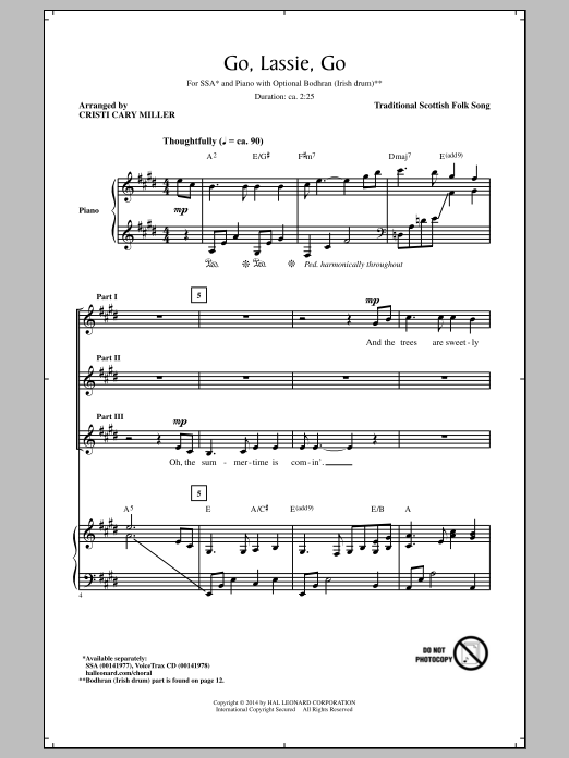 Scottish Folksong Wild Mountain Thyme (arr. Cristi Cary Miller) sheet music, chords, lyrics - Printable PDF for SSA