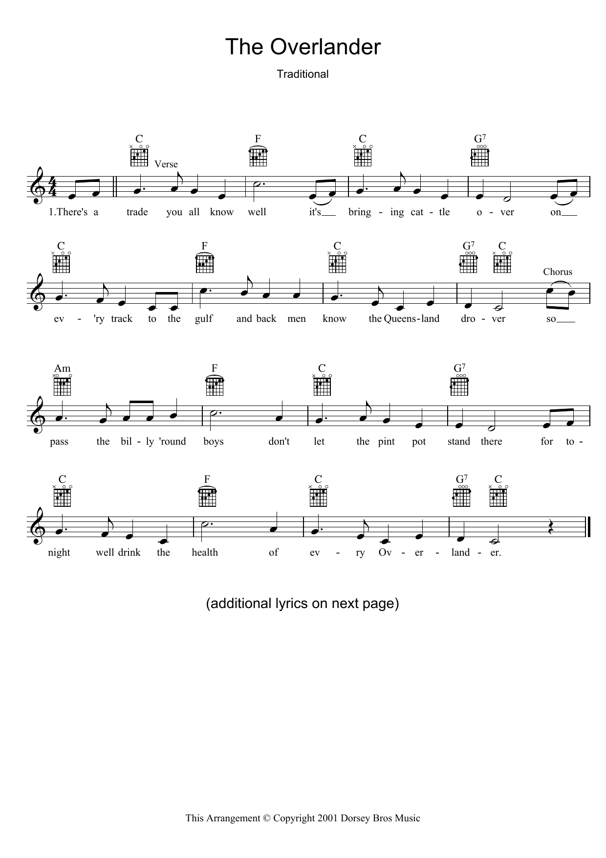 Learn to play Traditional The Overlander sheet music for Melody Line, Lyrics & Chords in minutes. Traditional The Overlander sheet music preview music notes and score for Melody Line, Lyrics & Chords including 2 page(s)