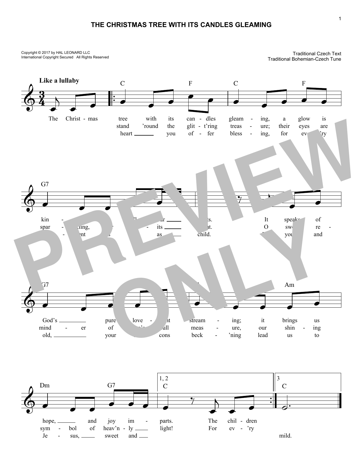 Learn to play Traditional Bohemian-Czech The Christmas Tree With Its Candles Gleaming sheet music for E-Z Play Today in minutes. Traditional Bohemian-Czech The Christmas Tree With Its Candles Gleaming sheet music preview music notes and score for E-Z Play Today including 1 page(s)