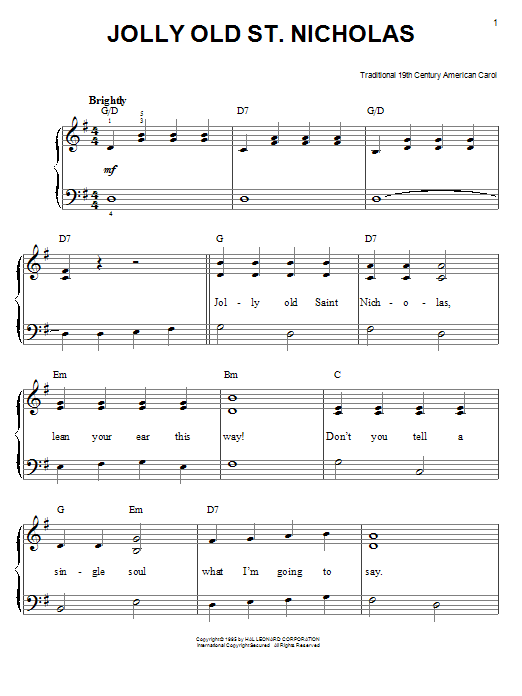 Traditional Carol A Jolly Merry Christmas sheet music preview music notes and score for Easy Piano including 3 page(s)