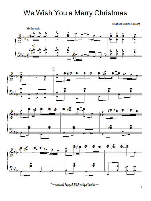 Learn to play Traditional English Folksong We Wish You A Merry Christmas sheet music for Piano in minutes. Traditional English Folksong We Wish You A Merry Christmas sheet music preview music notes and score for Piano including 2 page(s)