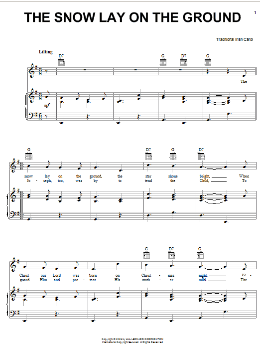 Learn to play Traditional Carol The Snow Lay On The Ground sheet music for Easy Piano in minutes. Traditional Carol The Snow Lay On The Ground sheet music preview music notes and score for Easy Piano including 4 page(s)