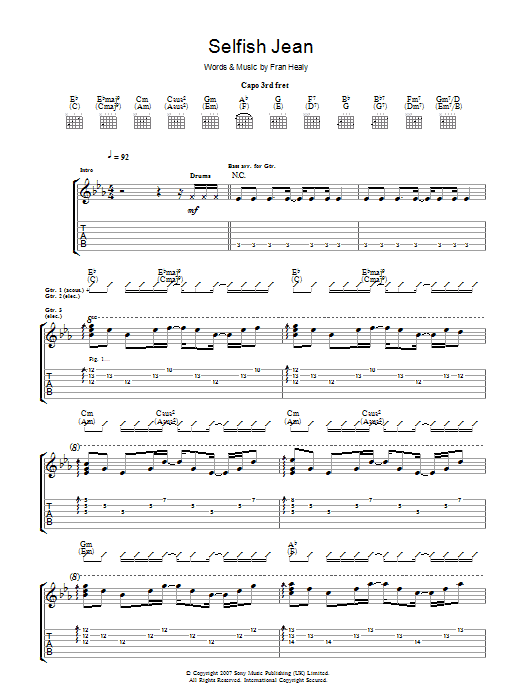 Learn to play Travis Selfish Jean sheet music for Piano, Vocal & Guitar in minutes. Travis Selfish Jean sheet music preview music notes and score for Piano, Vocal & Guitar including 8 page(s)