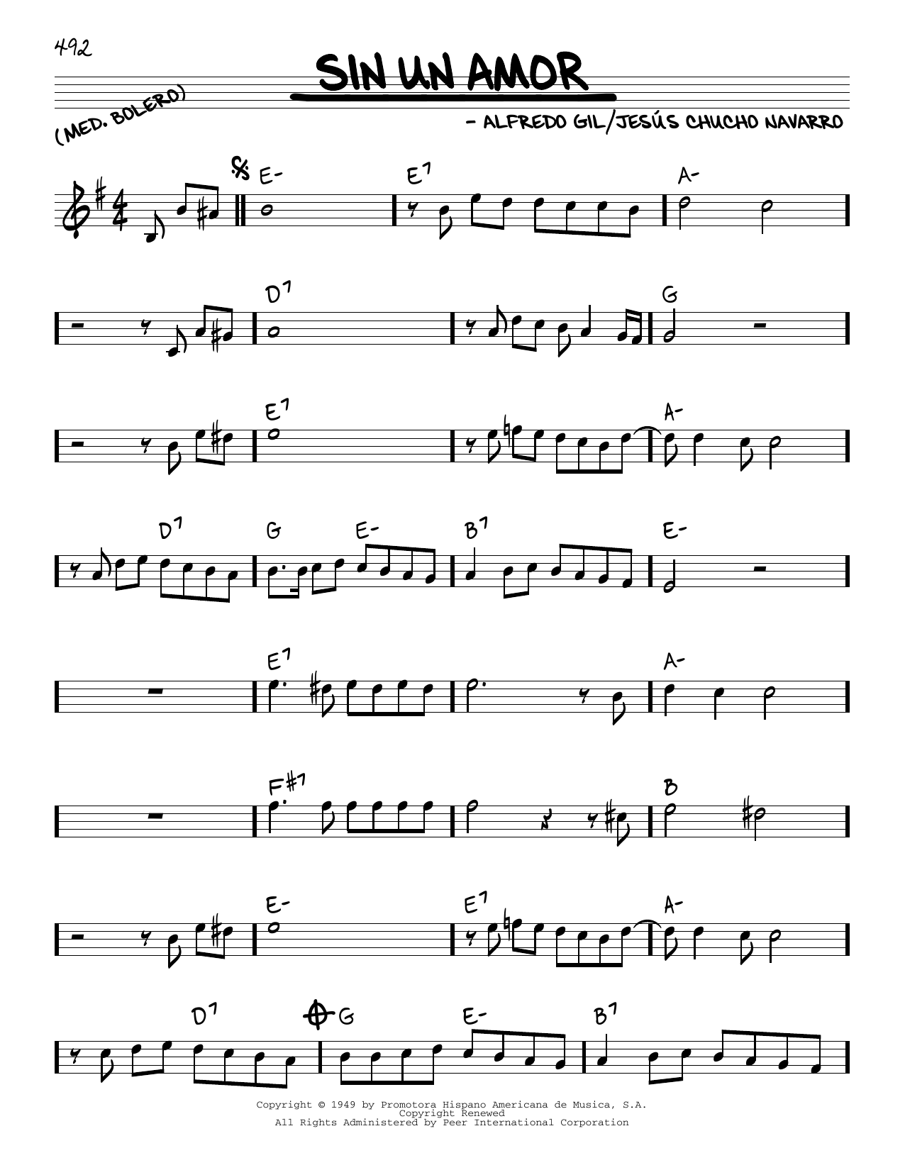 Learn to play Trio Los Panchos Sin Un Amor sheet music for Real Book – Melody & Chords in minutes. Trio Los Panchos Sin Un Amor sheet music preview music notes and score for Real Book – Melody & Chords including 2 page(s)