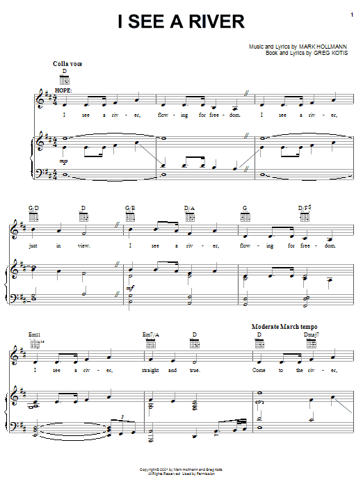 Learn to play Urinetown (Musical) I See A River sheet music for Piano, Vocal & Guitar (Right-Hand Melody) in minutes. Urinetown (Musical) I See A River sheet music preview music notes and score for Piano, Vocal & Guitar (Right-Hand Melody) including 6 page(s)